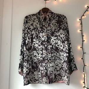 🐴EUC- Gorgeous Asian Silk Floral Jacket/ Shirt